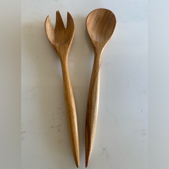 Wooden Salad Servers - Picture 2 of 3
